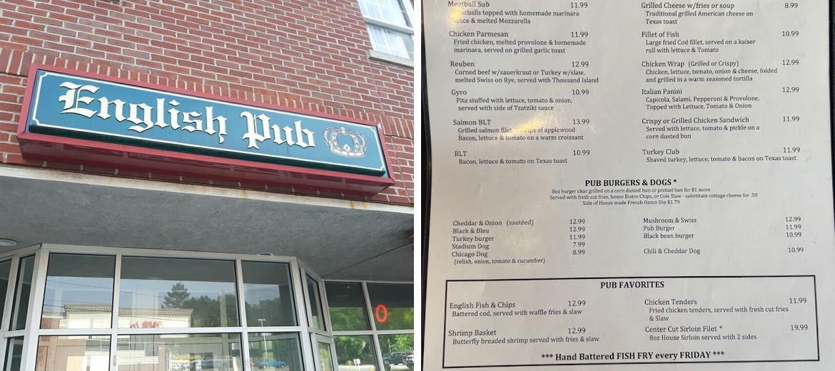 English Pub & Bistro - Ravenna, OH Menu